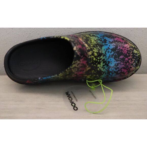OOFOS Women's Sz 39 US 8 Black Multicolor Splatter OOFOAM Slip-On Clogs - Picture 8 of 15
